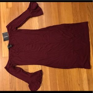 Forever 21 Burgundy Off-the-Shoulder Dress